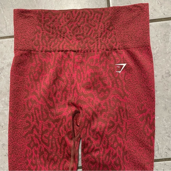 Gymshark Womens Adapt Animal Seamless Leggings Red Reef/Cherry Brown | Sz Small - Picture 3 of 16